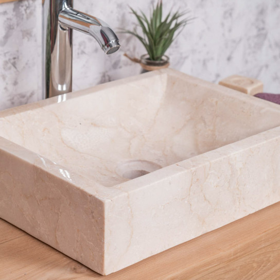 Alexandria rectangular cream countertop bathroom sink 30 cm x 40 cm