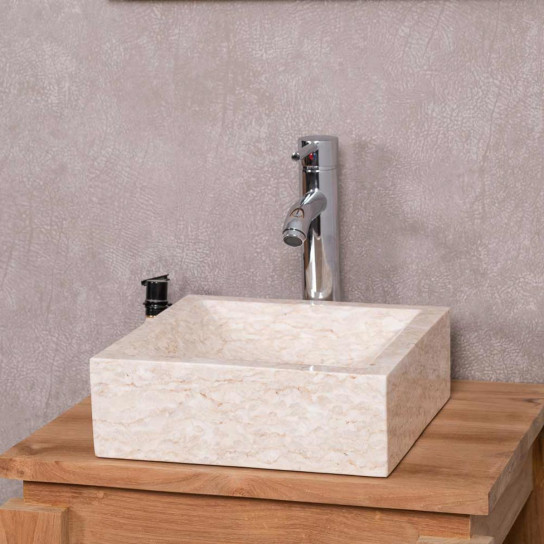 Alexandria square cream countertop bathroom sink 30 x 30 cm