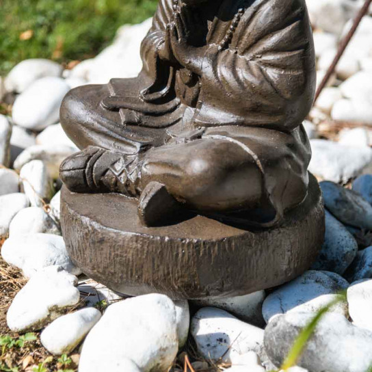 Antique brown shaolin monk statue 40 cm