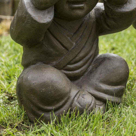 Antique brown weathered-finish wise monk statues 40 cm