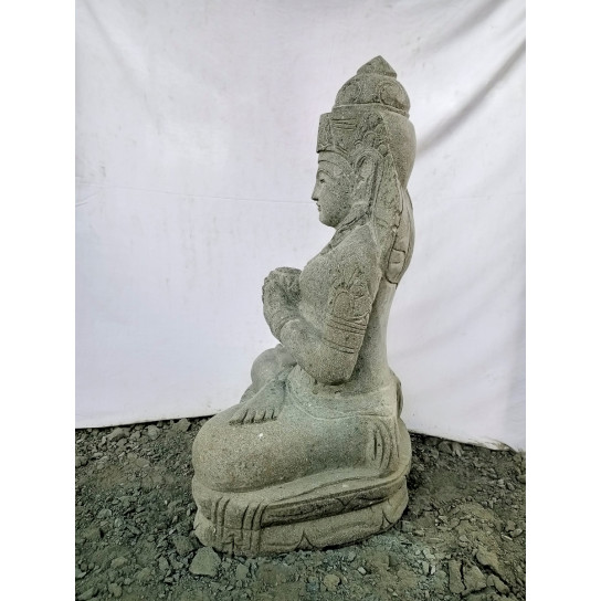 Balinese goddess flower natural stone garden statue 1 m