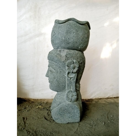 Balinese goddess natural stone outdoor jar statue 80 cm