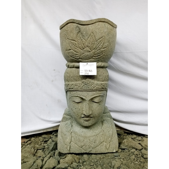 Balinese goddess volcanic rock garden sculpted jar statue 80 cm