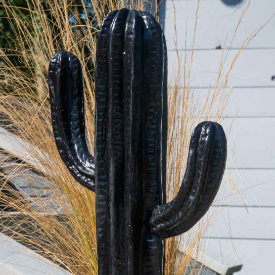 Black contemporary cactus sculpture 100 cm