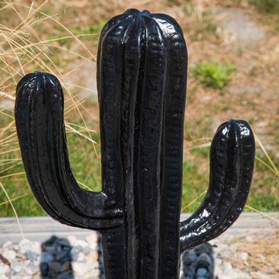 Black contemporary cactus sculpture 100 cm