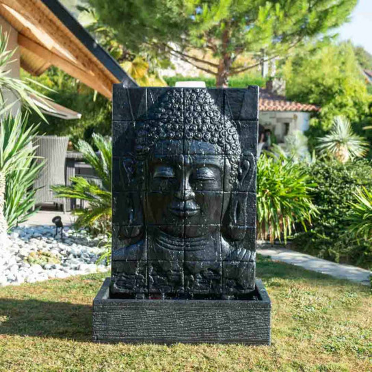 Buddha black face water wall garden water feature 150 cm
