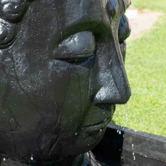 Buddha black head garden water feature 130 cm