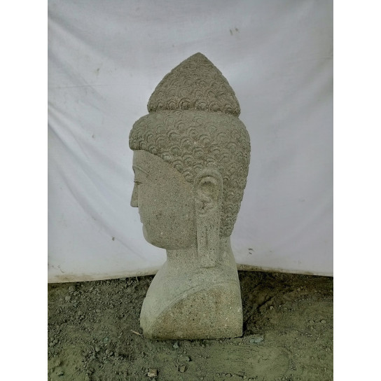 Buddha outdoor volcanic rock bust statue 70 cm