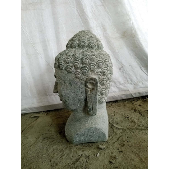 Buddha volcanic rock bust statue 40 cm