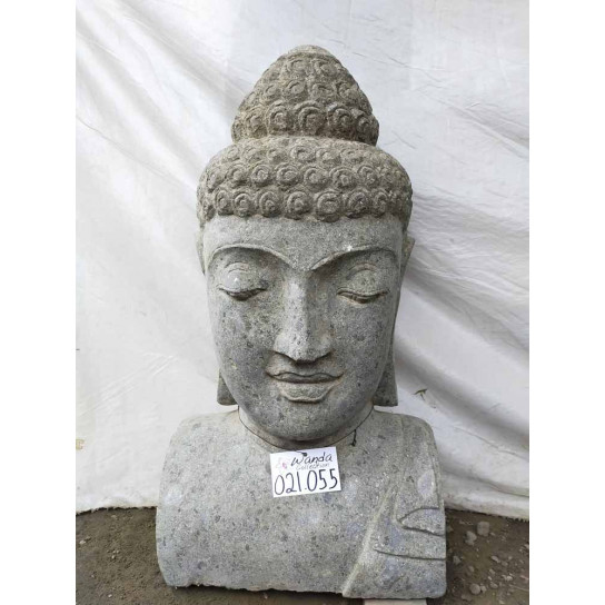 Buddha volcanic rock bust statue 70 cm
