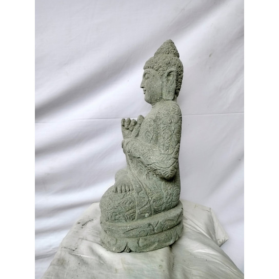 Buddha volcanic rock outdoor garden statue chakra pose 50 cm