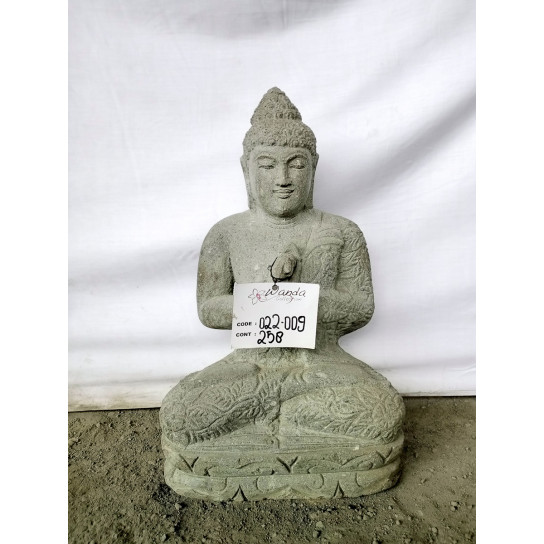 Buddha volcanic rock outdoor garden statue chakra pose 50 cm