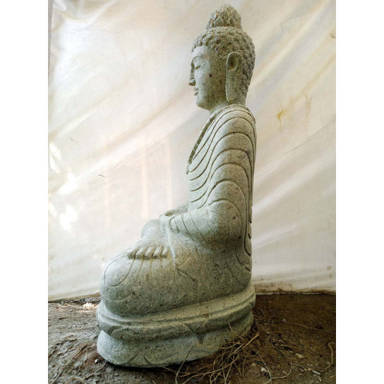 Buddha volcanic rock sculpture offering pose 1 m