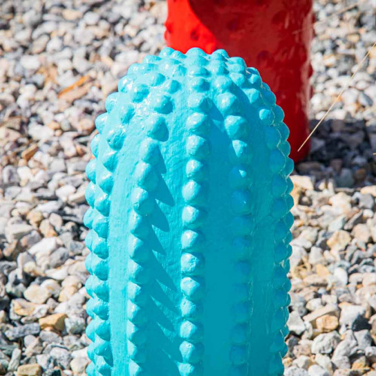 Cactus garden decor statue 30cm blue