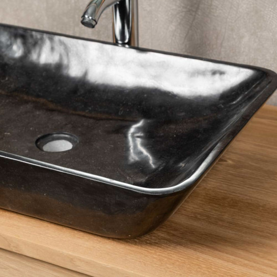 Carmen black marble countertop bathroom sink 60 cm