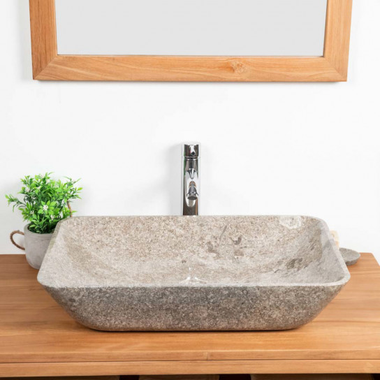 Carmen large grey marble countertop sink 60 cm