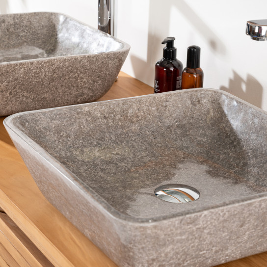 Carmen square grey countertop bathroom sink 40 cm