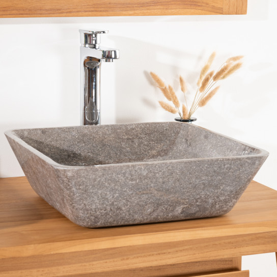 Carmen square grey countertop bathroom sink 40 cm