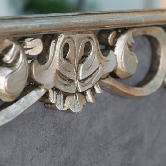 Córdoba silver-coloured weathered-finish wood mirror 140 x 80