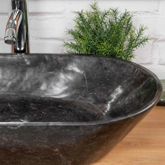 Eve black marble bathroom sink 60 cm