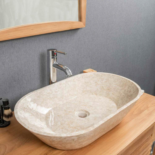 Eve cream marble bathroom sink 60 cm