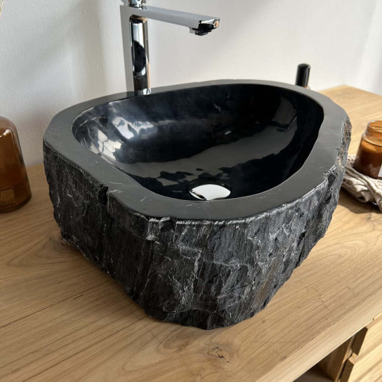 Fossil wood countertop sink 45 cm