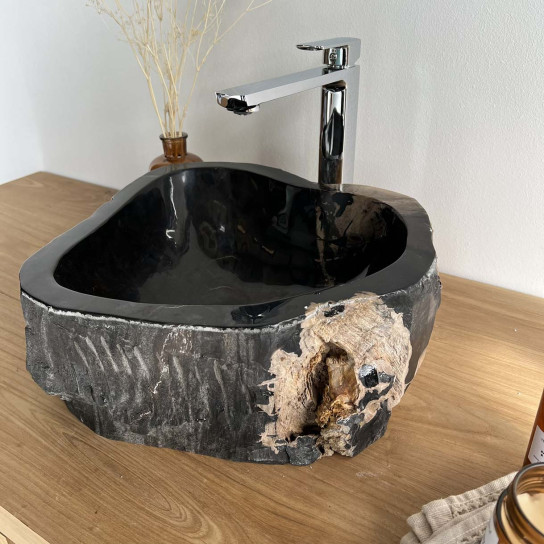 Fossilized petrified wood bathroom sinks 40 cm