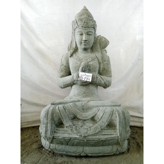 Garden statue goddess dewi sri made of volcanic stone 100 cm