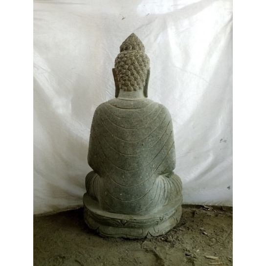 Garden statue stone Buddha chakra position and rosary 1 m