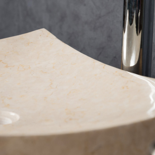 Genoa large rectangular cream polished marble countertop sink 50 cm