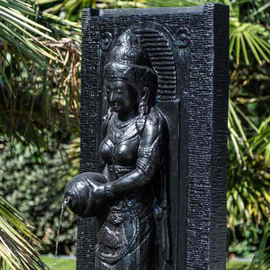 Goddess dewi sri black water wall garden water feature 150 cm