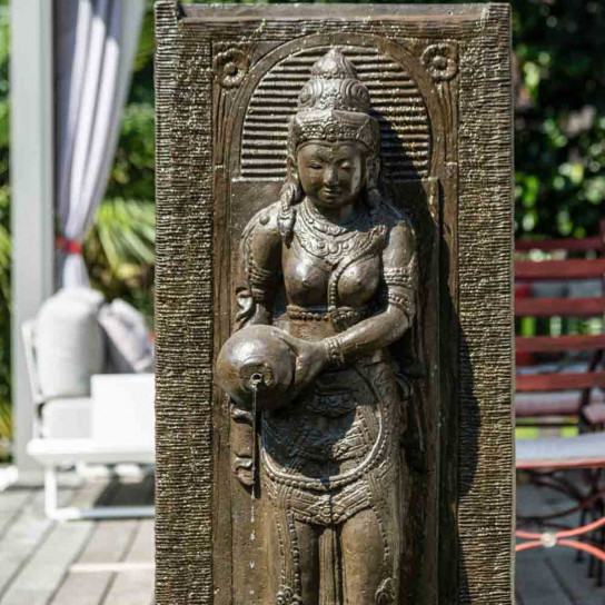 Goddess dewi sri brown water wall garden water feature 150 cm