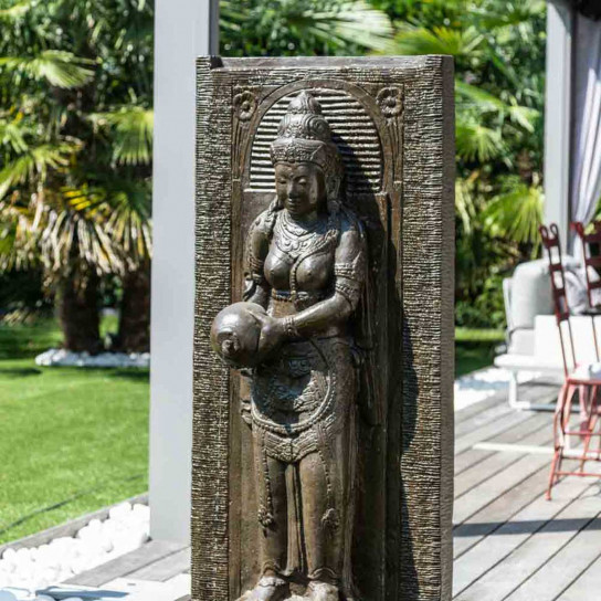 Goddess dewi sri brown water wall garden water feature 150 cm