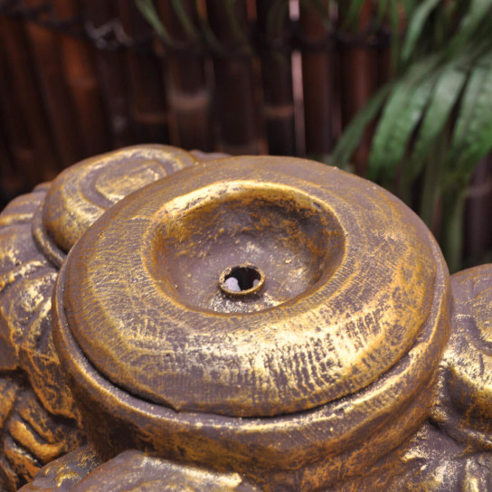 Gold-coloured goddess dewi face garden water feature 130 cm