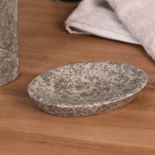 Grey marble soap holder