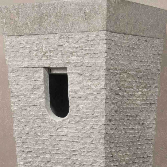 Havana grey stone pyramid bathroom pedestal sink