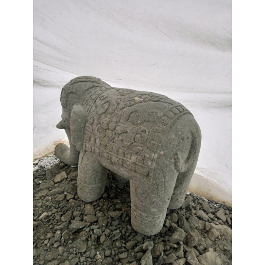 Indian elephant statue in stone 80 cm