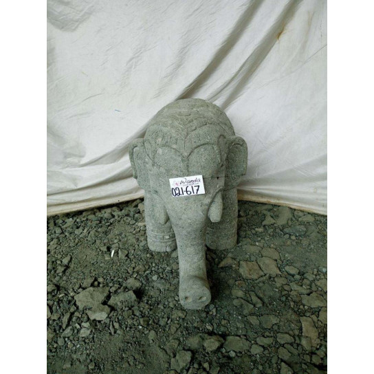 Indian elephant statue in stone 80 cm