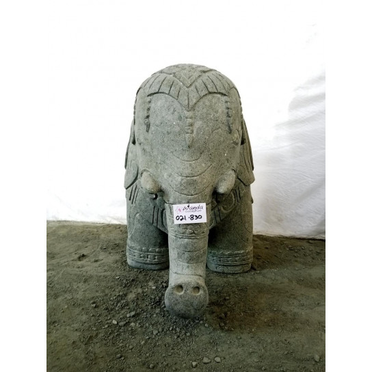 Indian elephant volcanic stone garden sculpture 100 cm