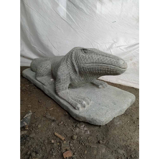 Komodo dragon garden statue in stone 100 cm