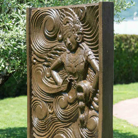 Large brown balinese goddess water wall garden water feature 150 cm