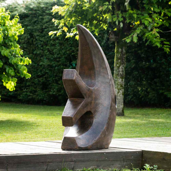 Large brown modern fish sculpture 100 cm