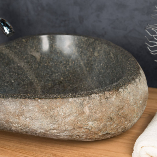 Large natural river stone sink 50