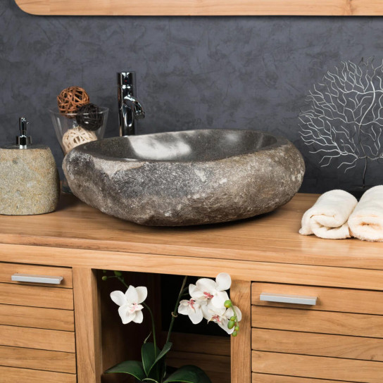 Large natural river stone sink 50