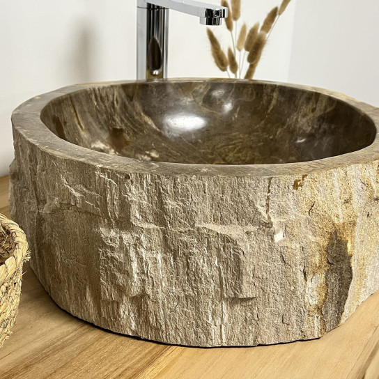 Large petrified wood countertop sink 40 cm