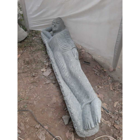 Large reclining buddha volcanic rock garden statue 2 m