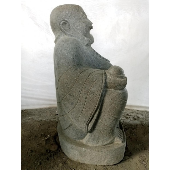 Laughing buddha volcanic rock statue 105 cm