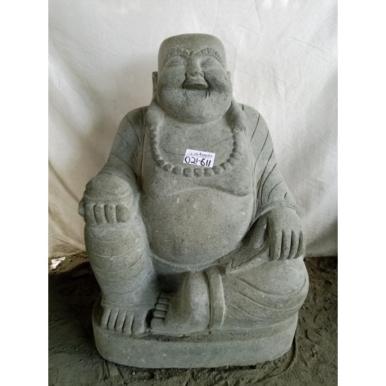 Laughing buddha volcanic rock statue 105 cm