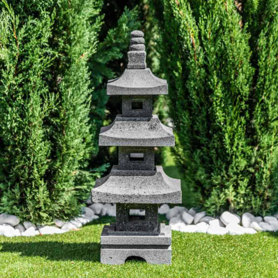 Lava stone pagoda japanese lantern 80 cm