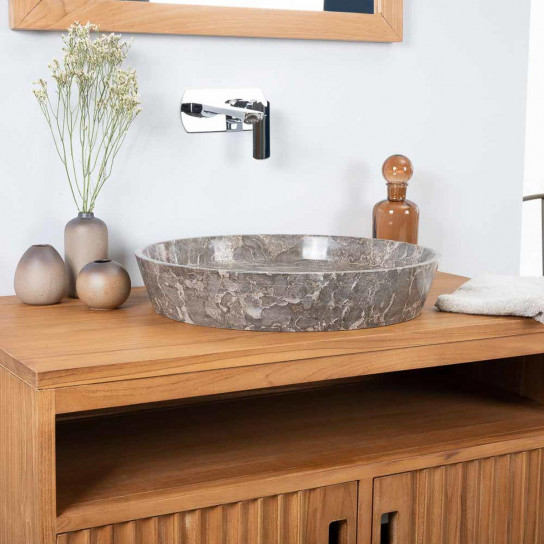 Malo grey marble countertop bathroom sink 45 cm